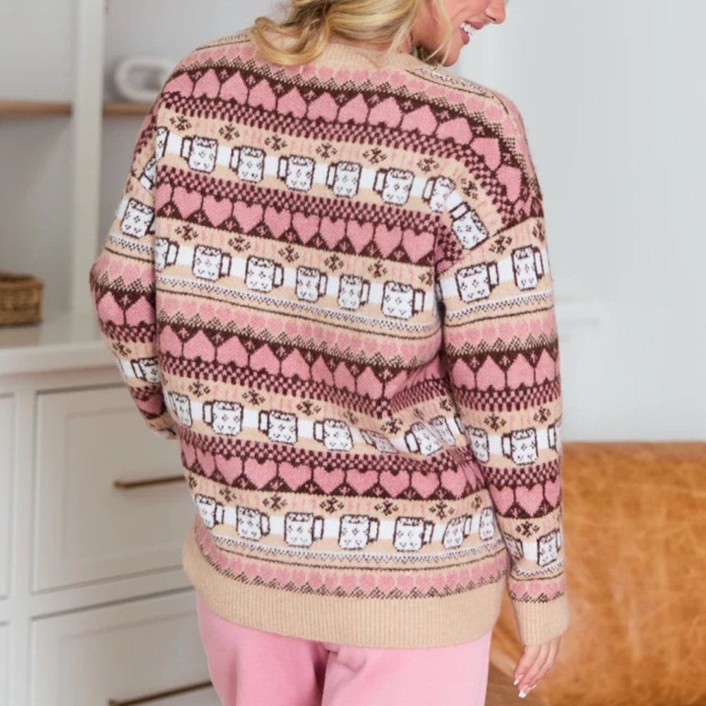 Cozy Pink Coffee Mug Sweater - Picture 2 of 2